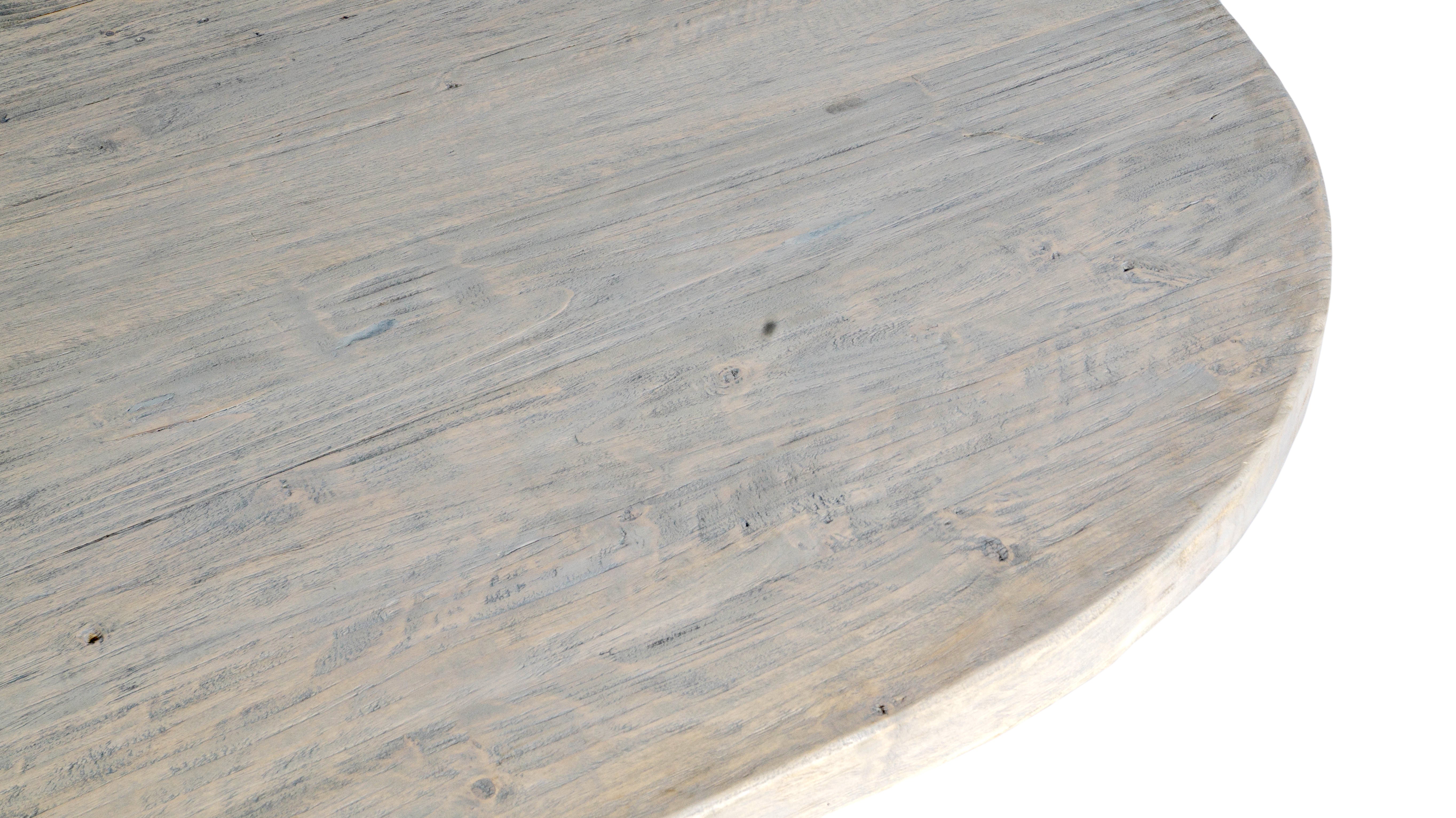 Mid Century Hammered Textured base with Reclaimed Elm Table Top