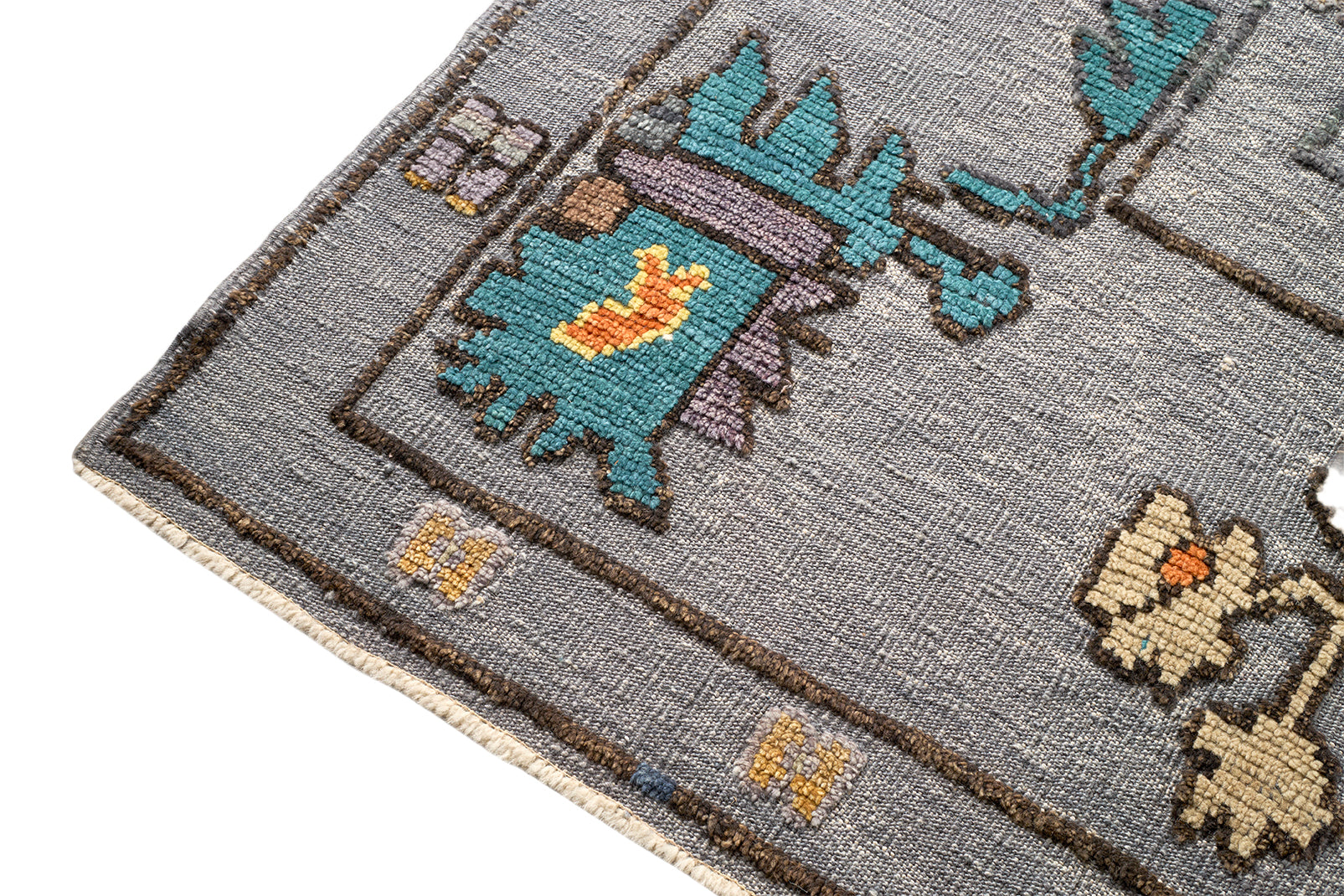 Contemporary Tulu Wool Rug in Modern Multi Tone Design