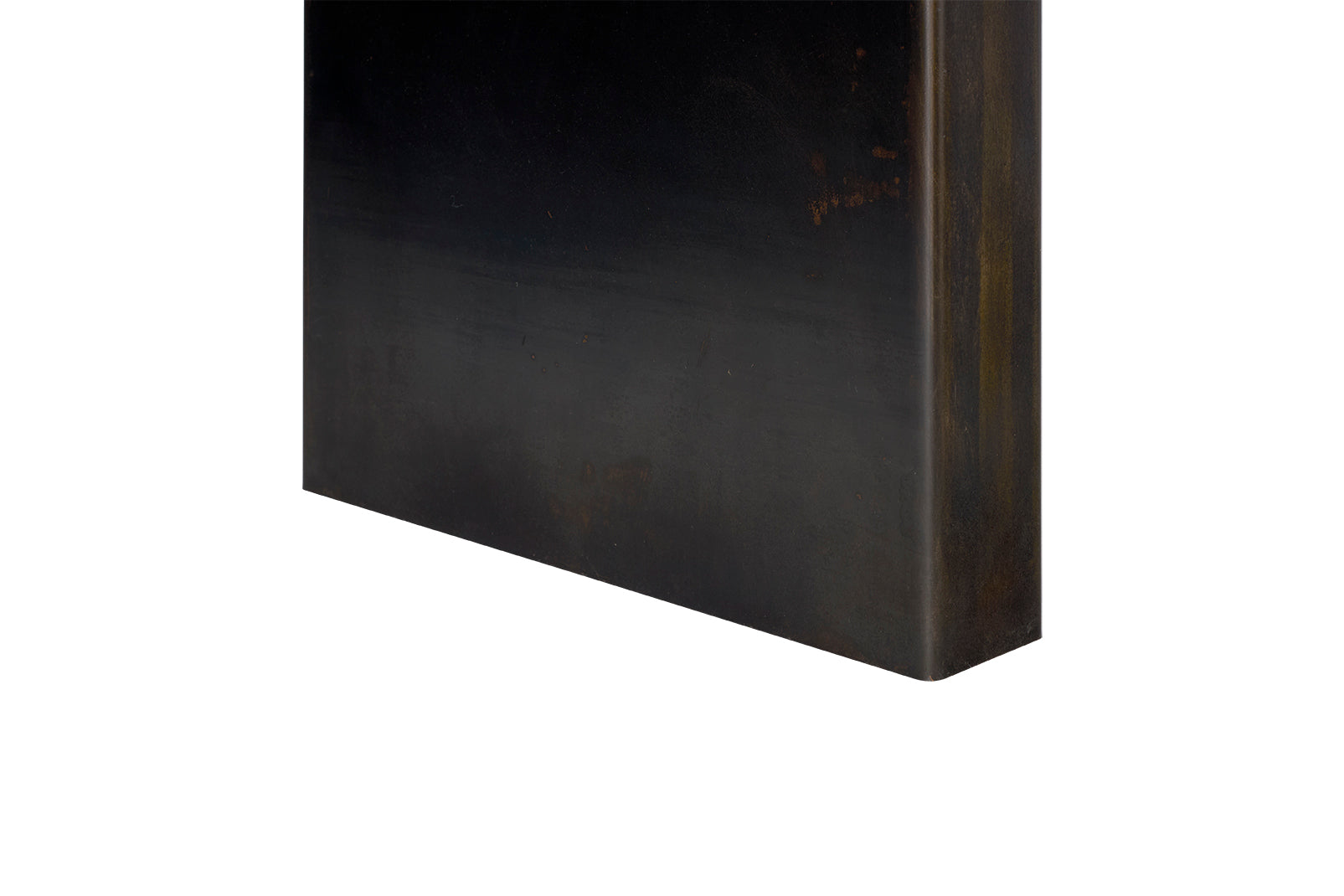 Wood Plank Top on Patinaed Steel Base Console