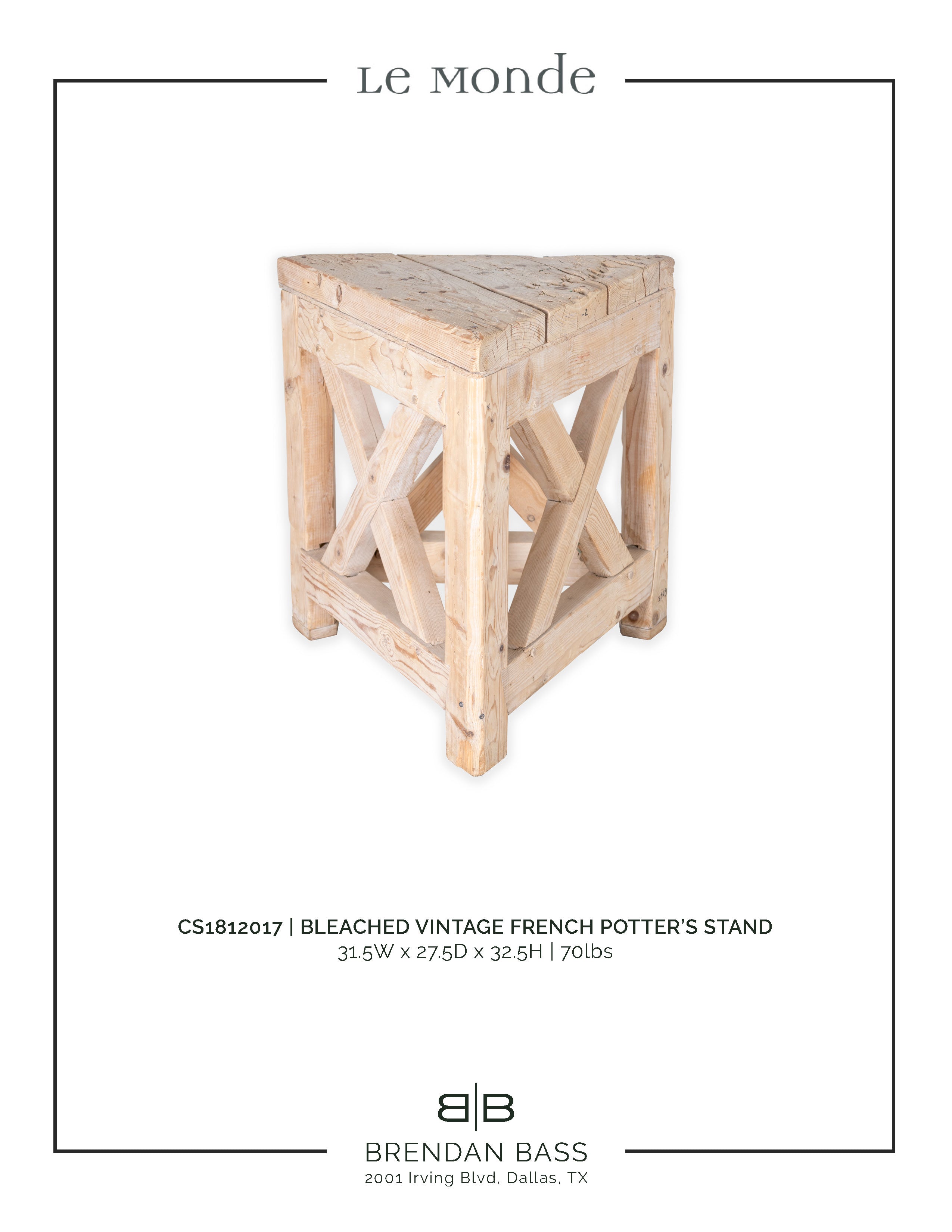 Bleached French Potter's Stand