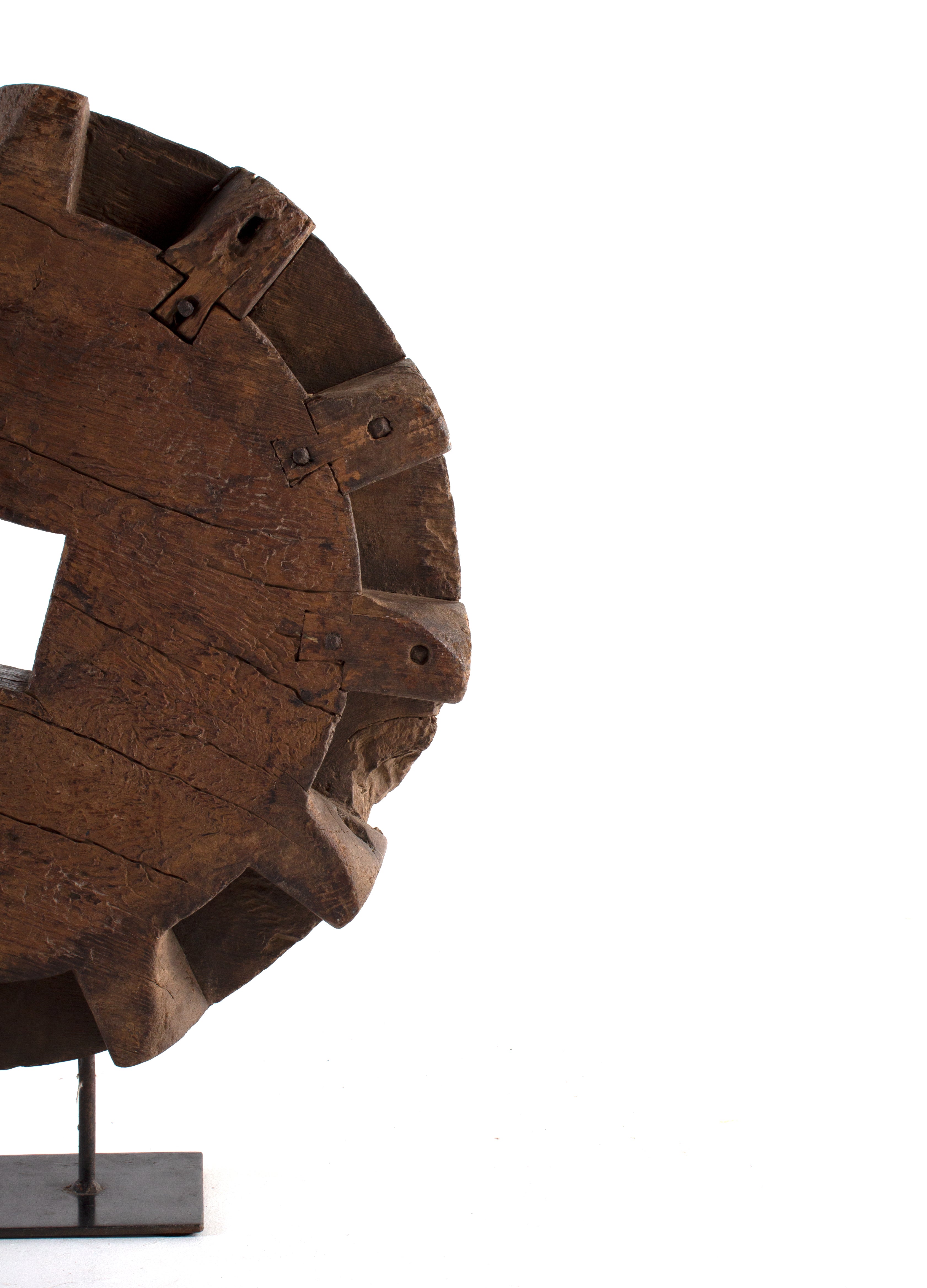 Decorative Wood Element on Steel Base