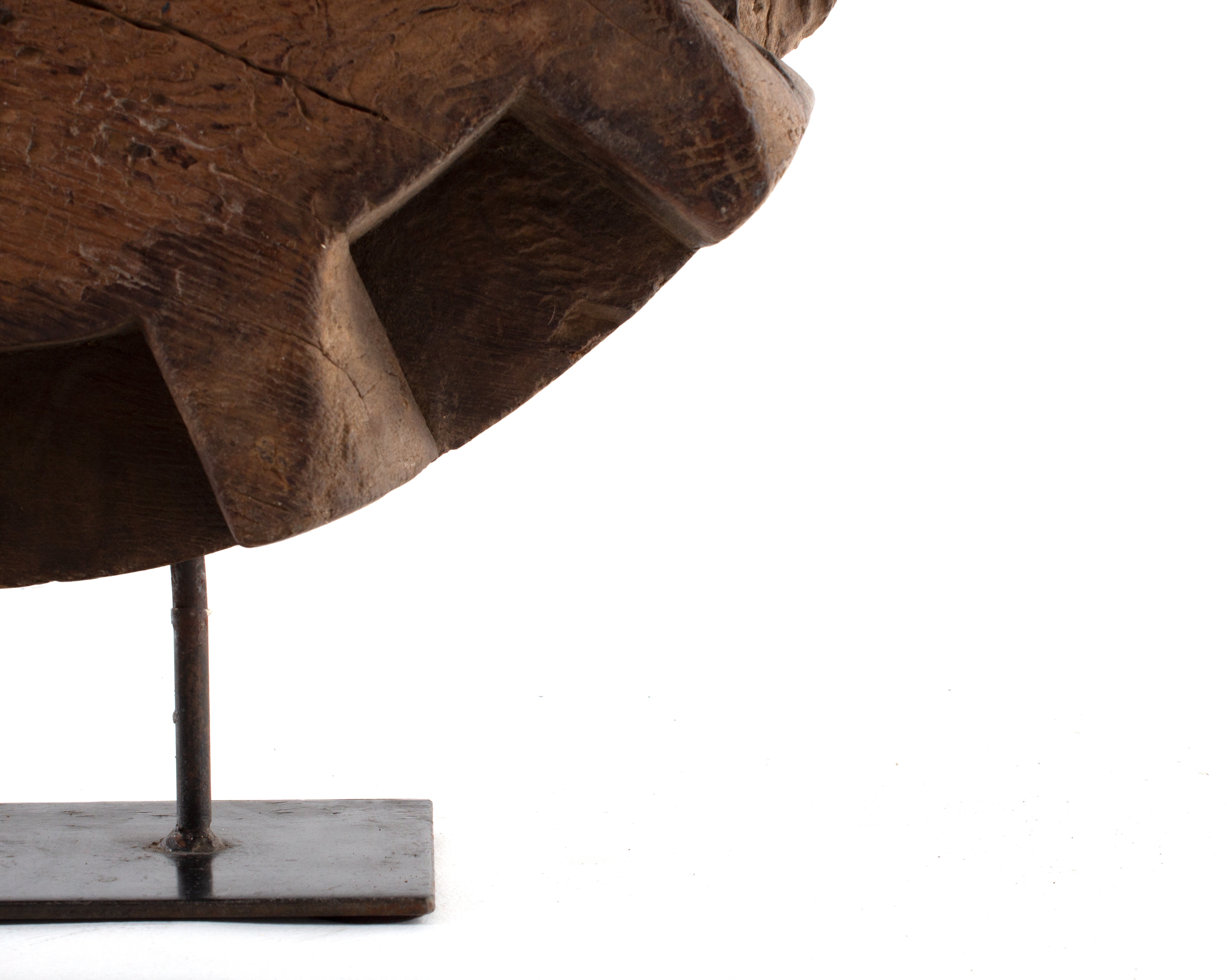 Decorative Wood Element on Steel Base