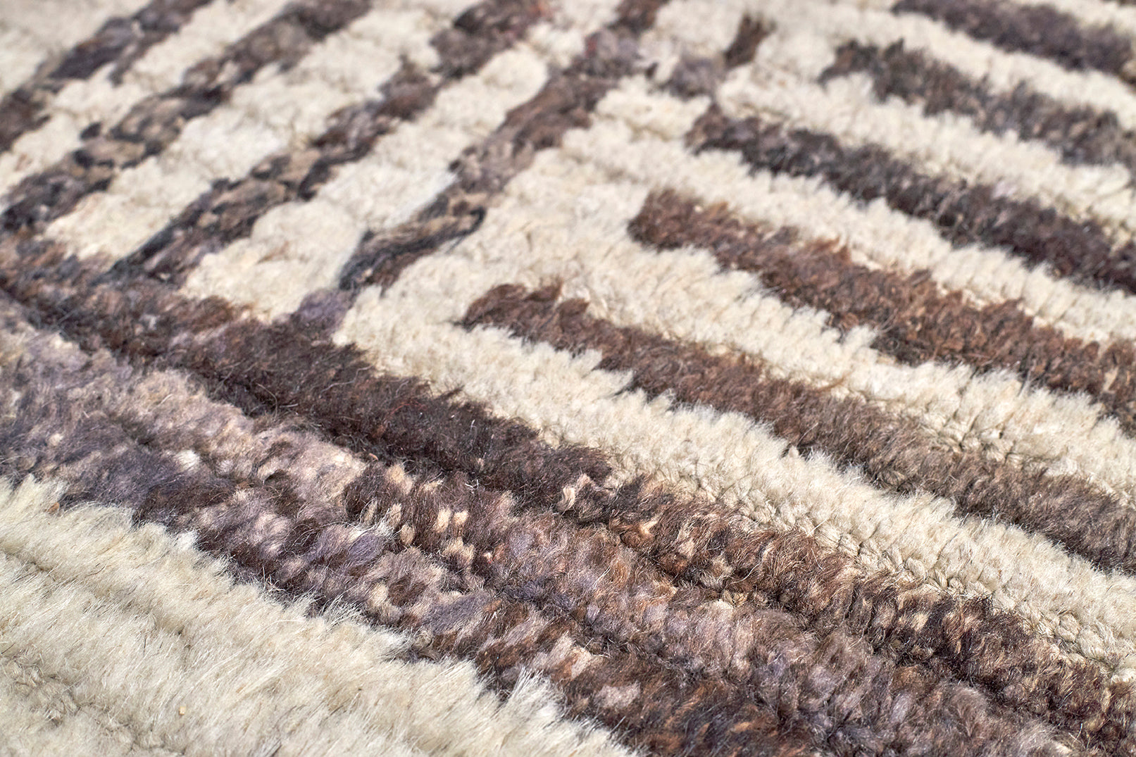 Wool Tulu Rug in Espresso Geometric Pattern