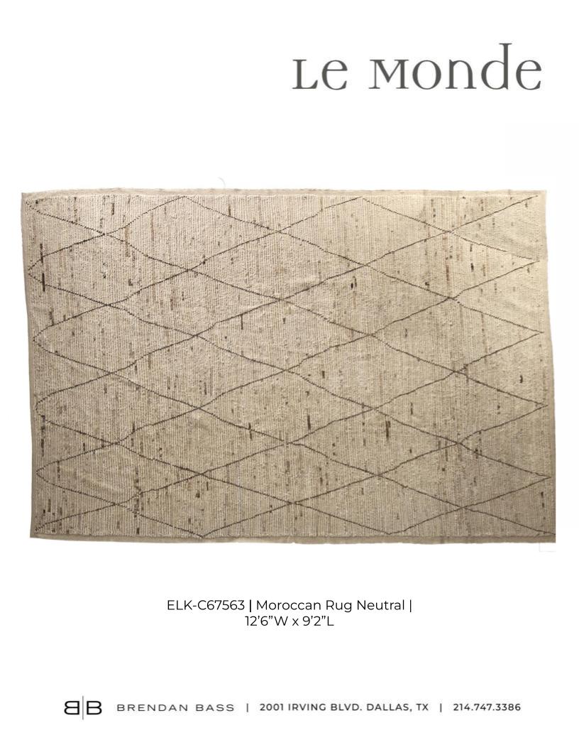 Moroccan Wool Rug in Neutral Diamond Pattern