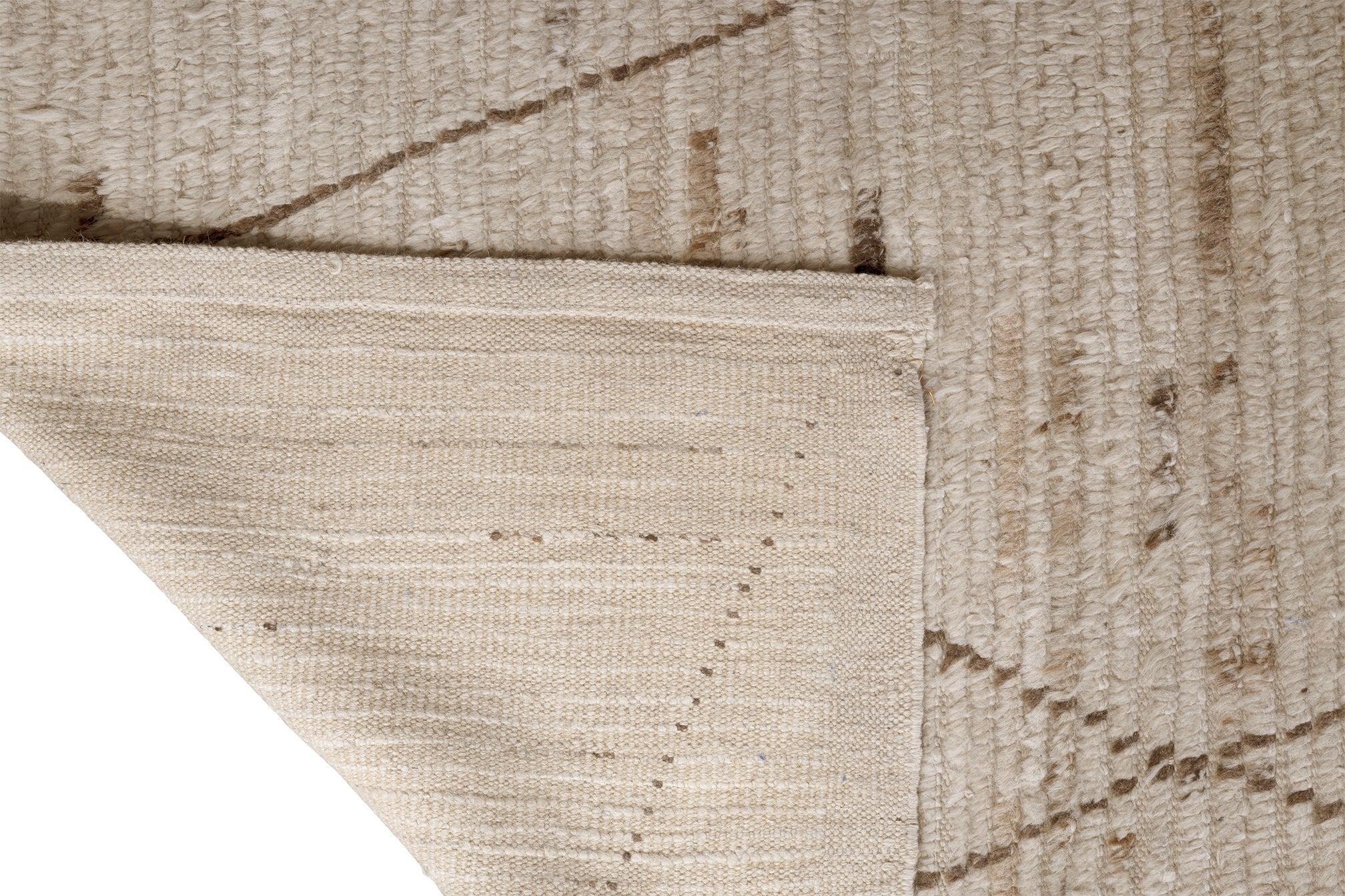 Moroccan Wool Rug in Neutral Diamond Pattern