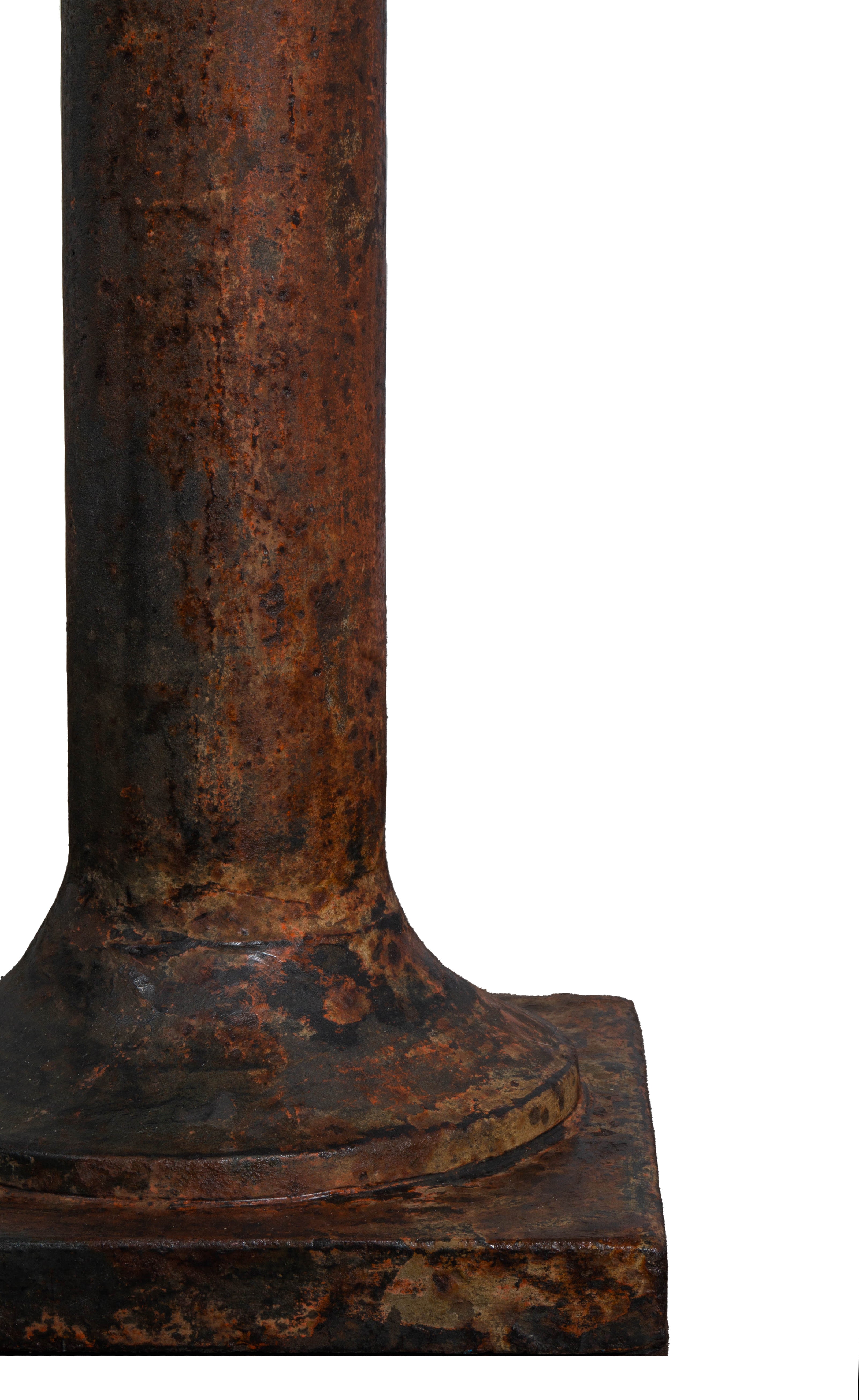 Vintage Cast Iron Architectural Columns Supporting a Limestone Top