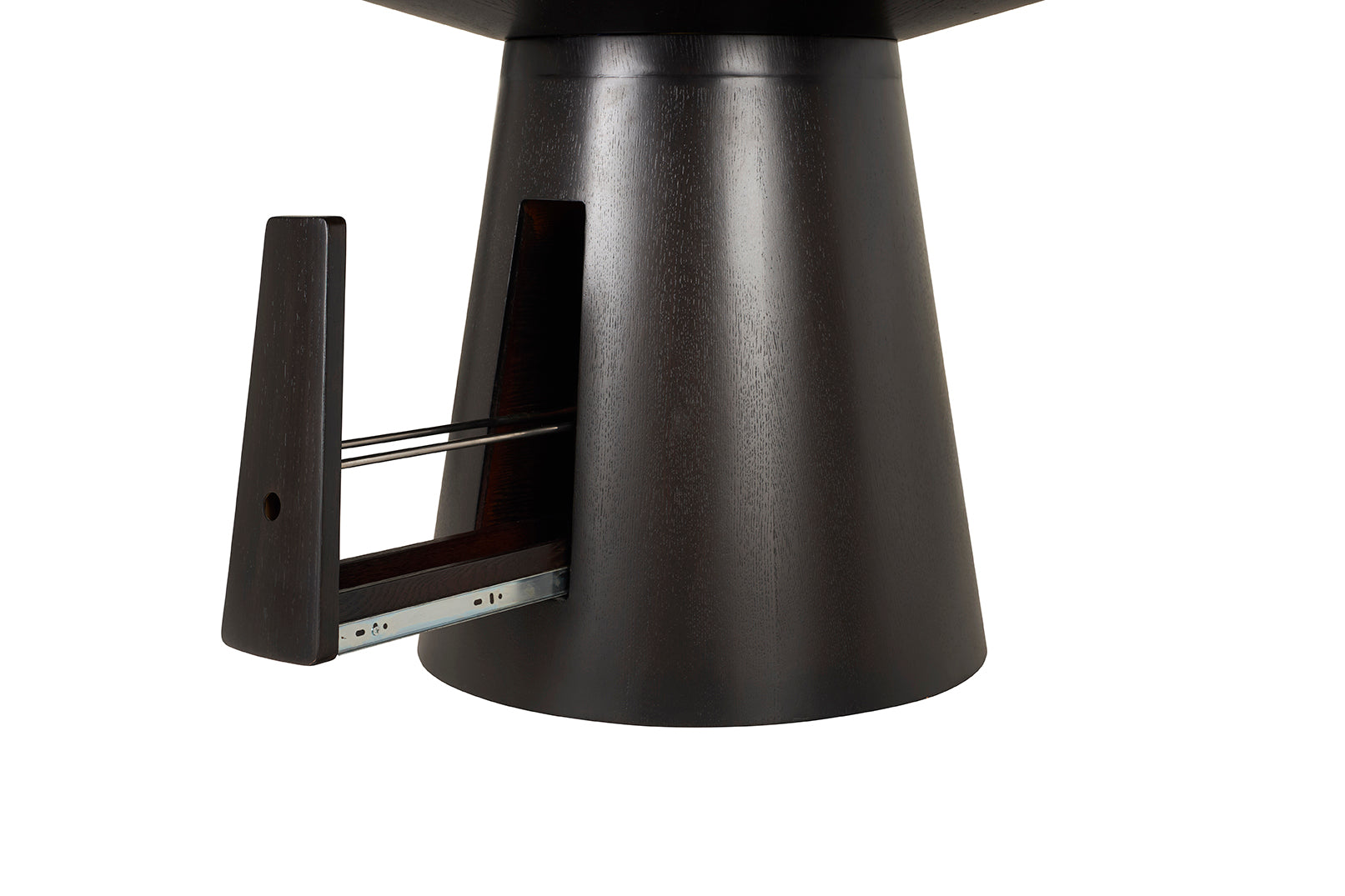 Tapered Ebonized Center Table with Hidden Wine Compartment