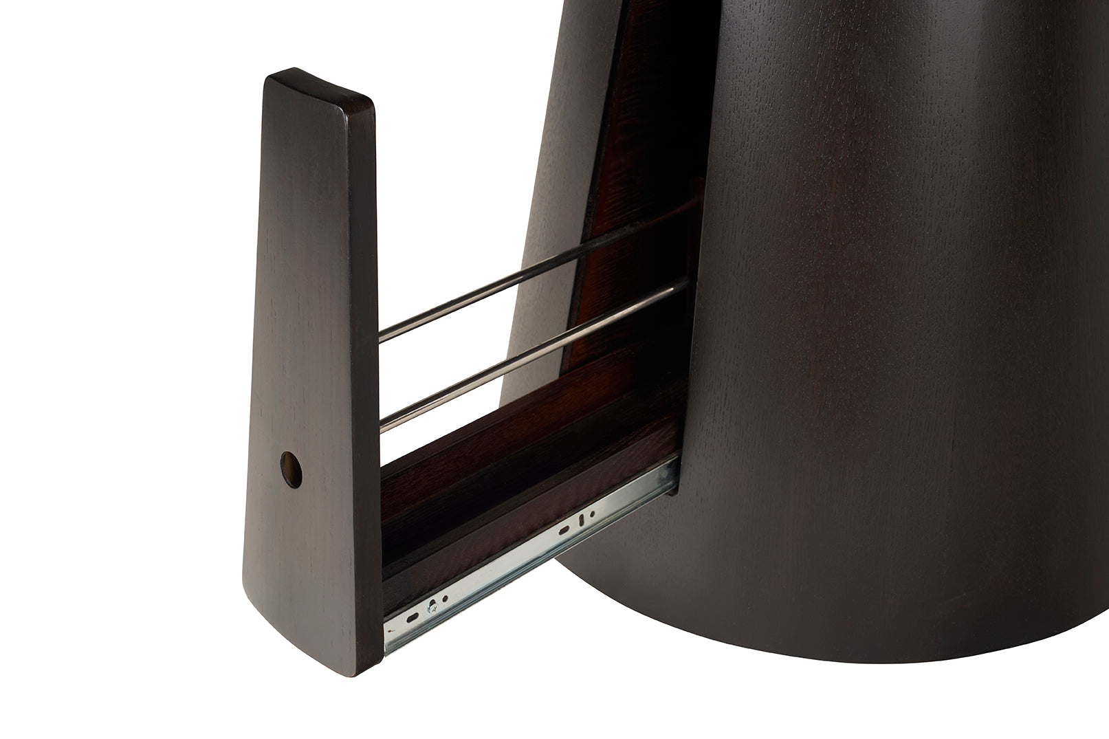 Tapered Ebonized Center Table with Hidden Wine Compartment