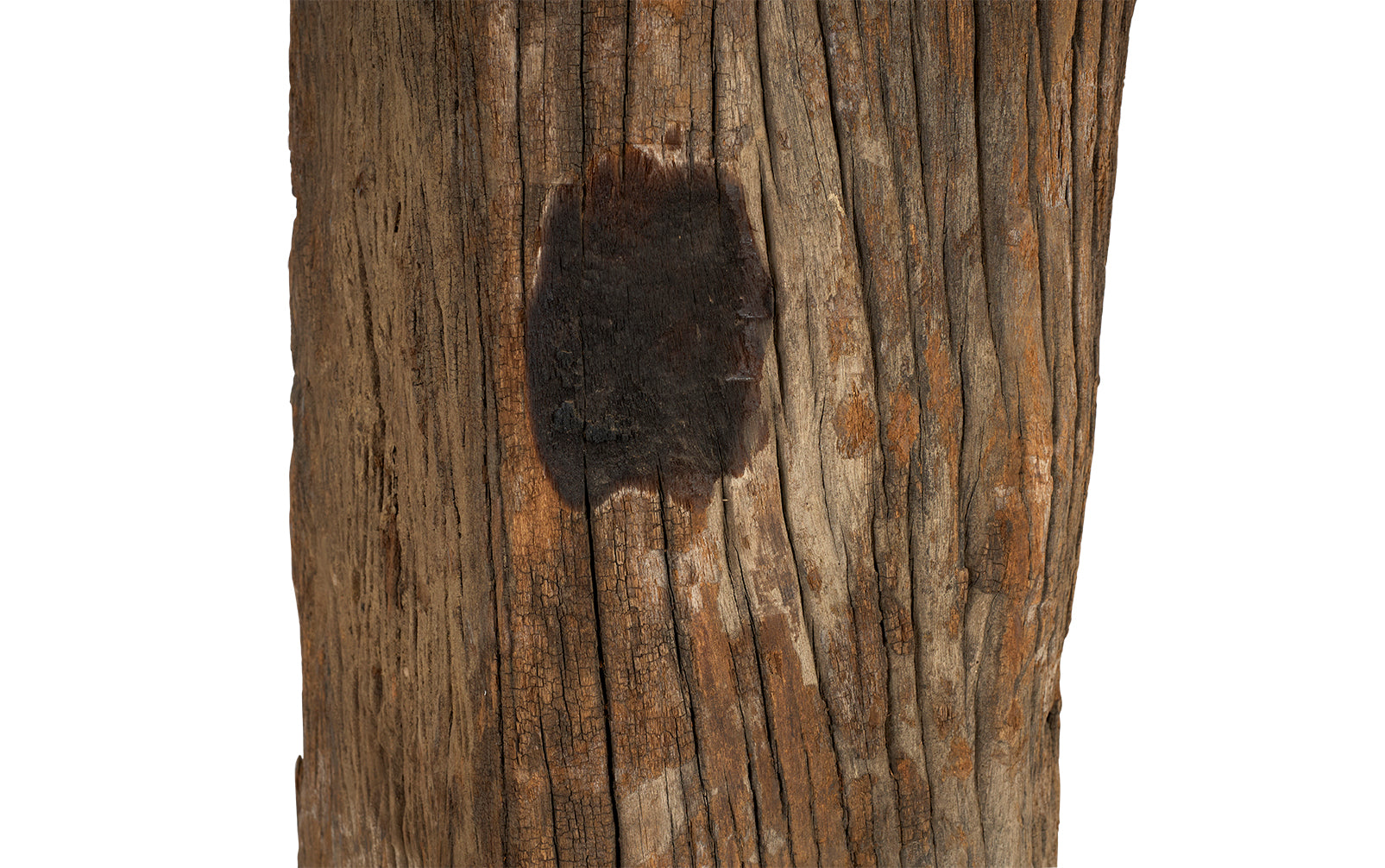 Dutch Teak Canal Post with Tapered Limestone Top