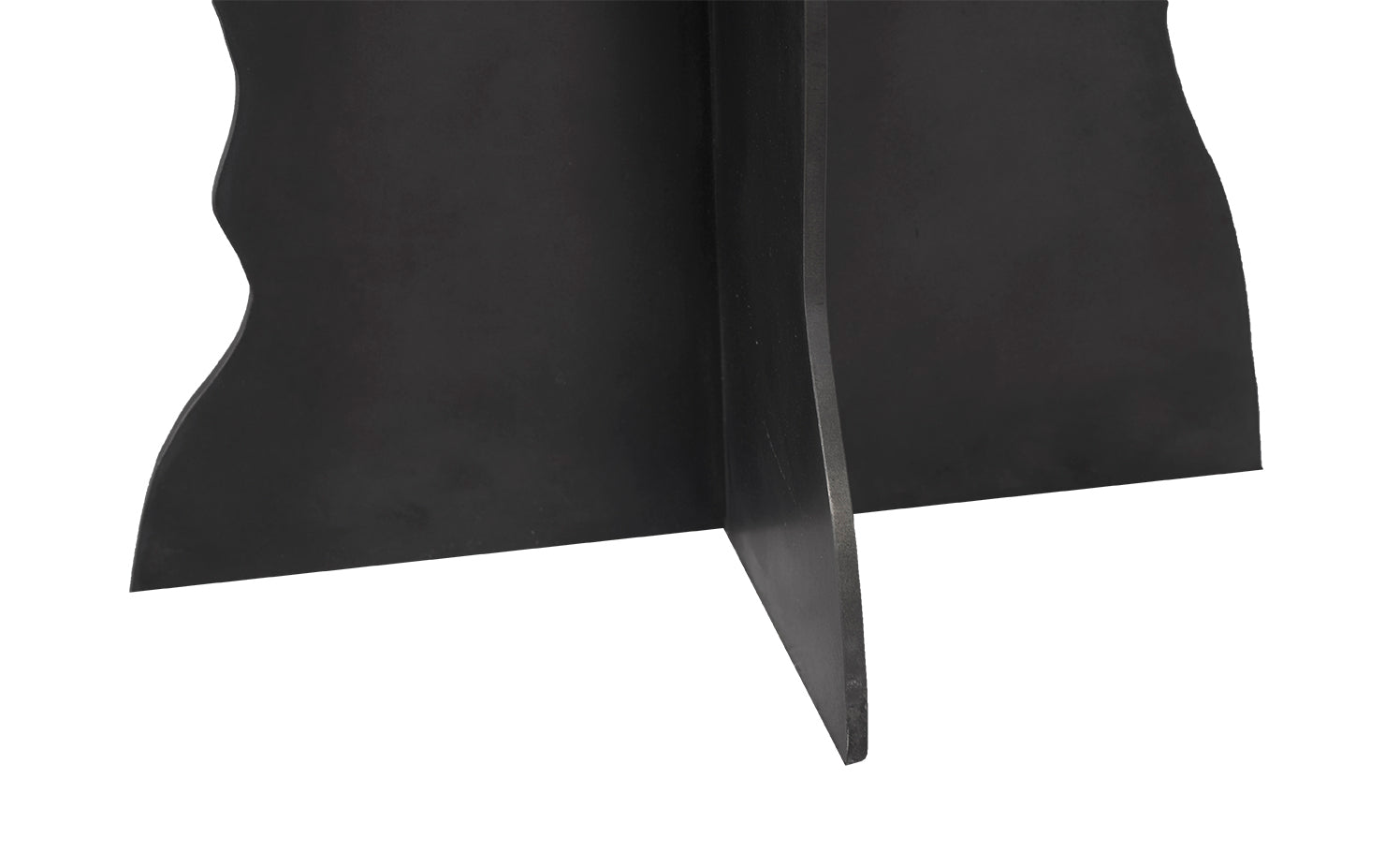 Petrified Wood Top on Free-Hand Ebonized Steel Base End Table