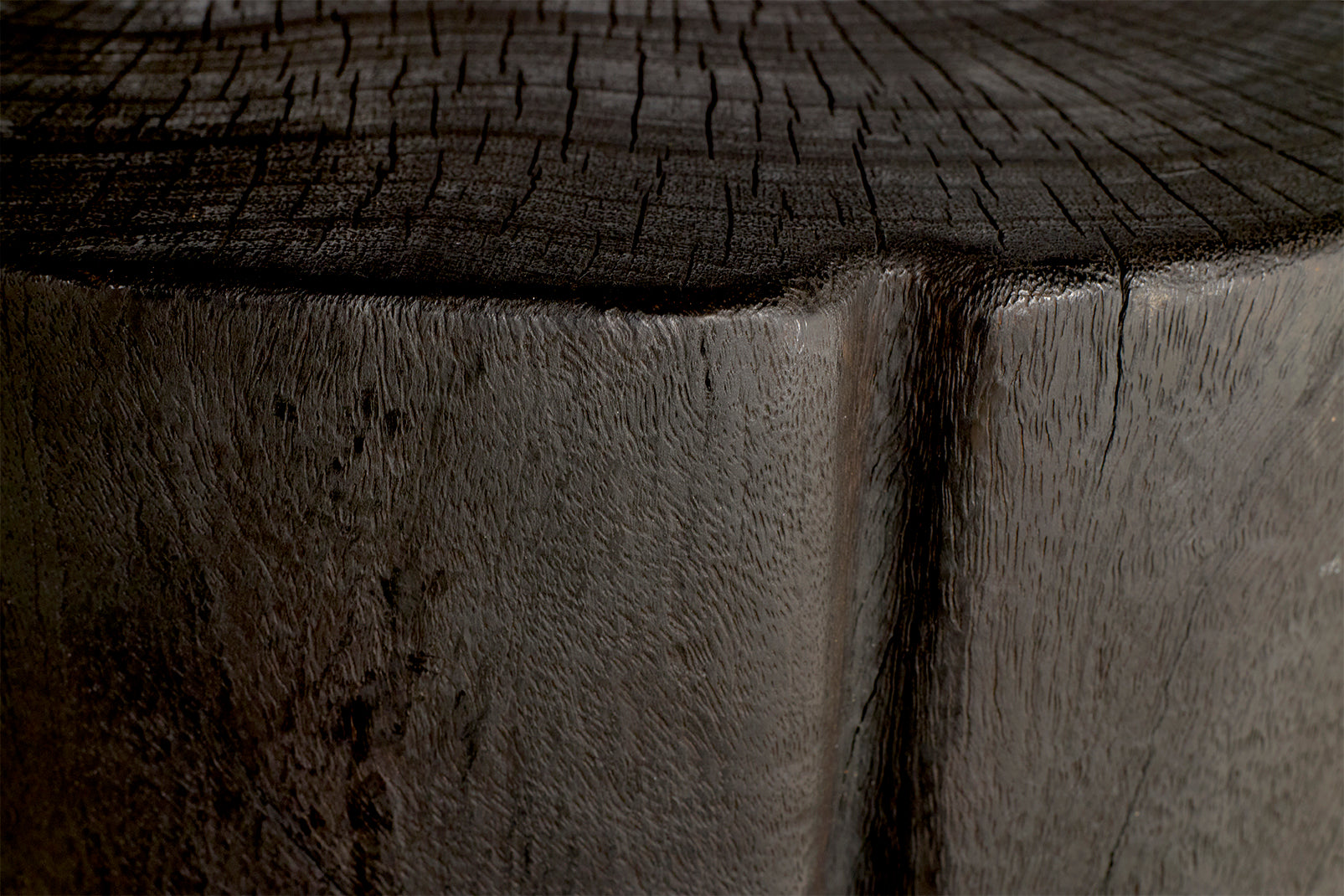 Ebonized Lychee Wood Footed Side Table
