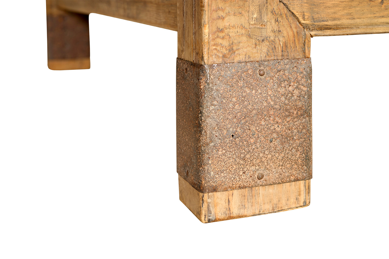 Four Drawer Open Base Serving Table in Bleached Elm