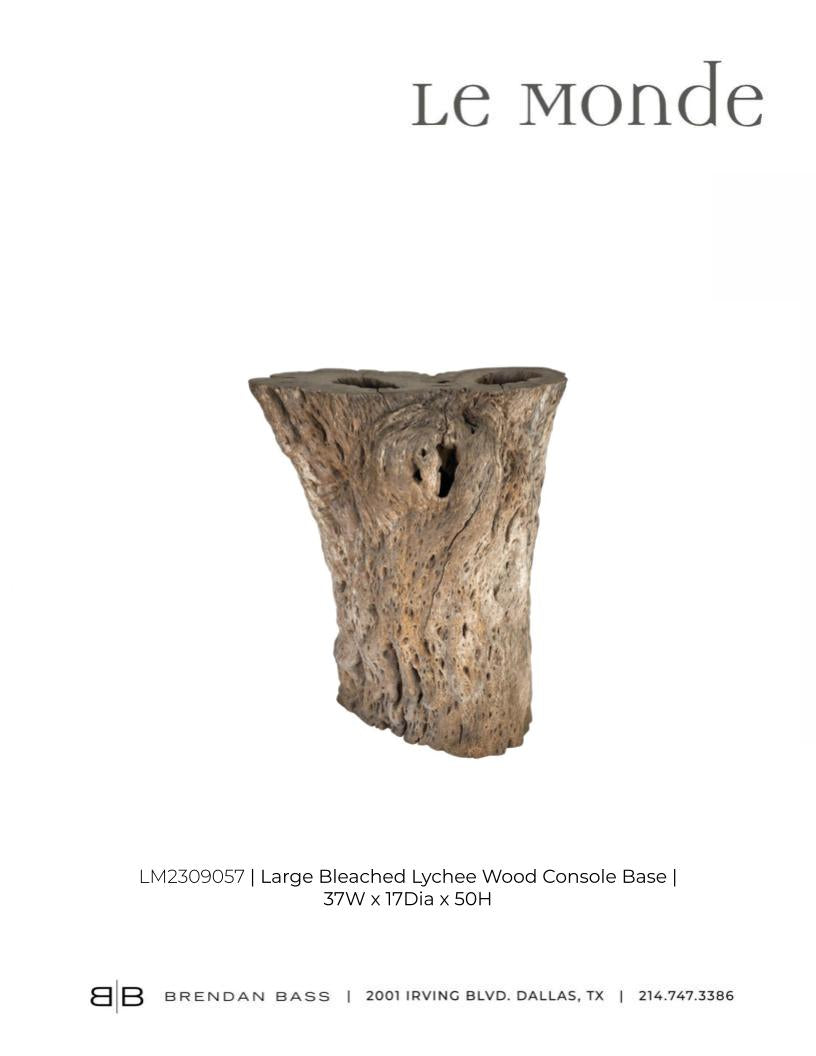 Large Bleached Lychee Wood Console Base