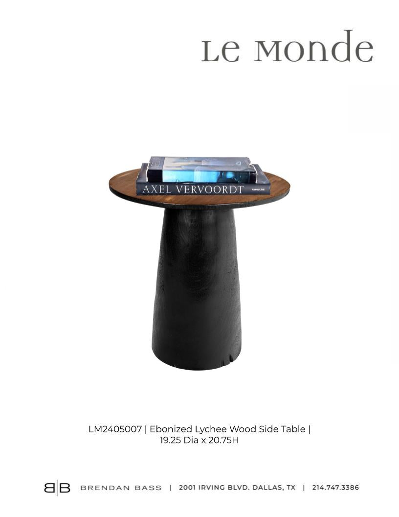Ebonized Lychee Tapered Side Table