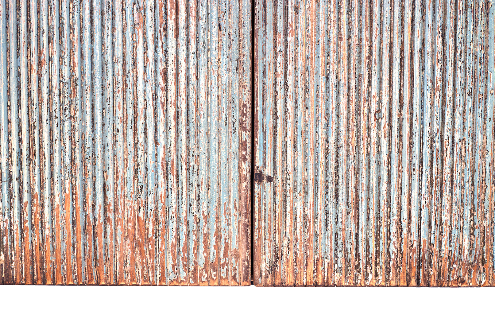 Reclaimed Wood Reeded Armoire in Original Paint Patina