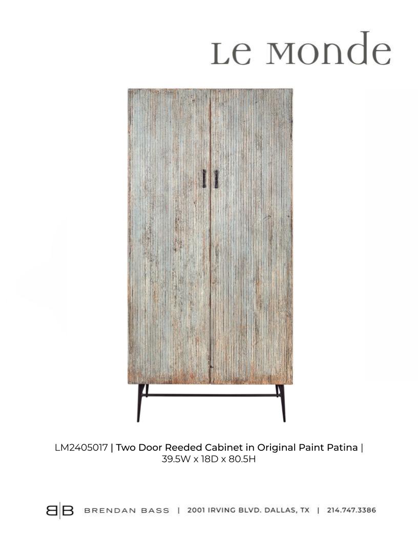 Reclaimed Wood Reeded Armoire in Original Paint Patina