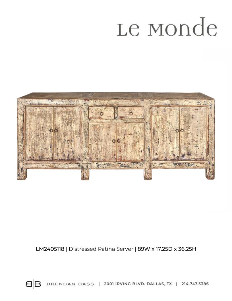 Six Door Two Drawer Server in Original Paint Patina