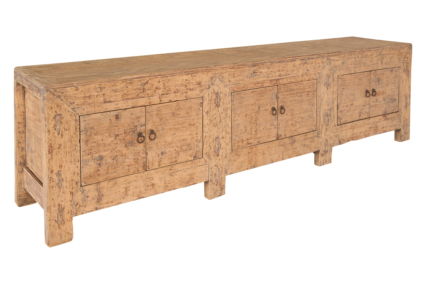 Reclaimed Elm Six Door Low Cabinet