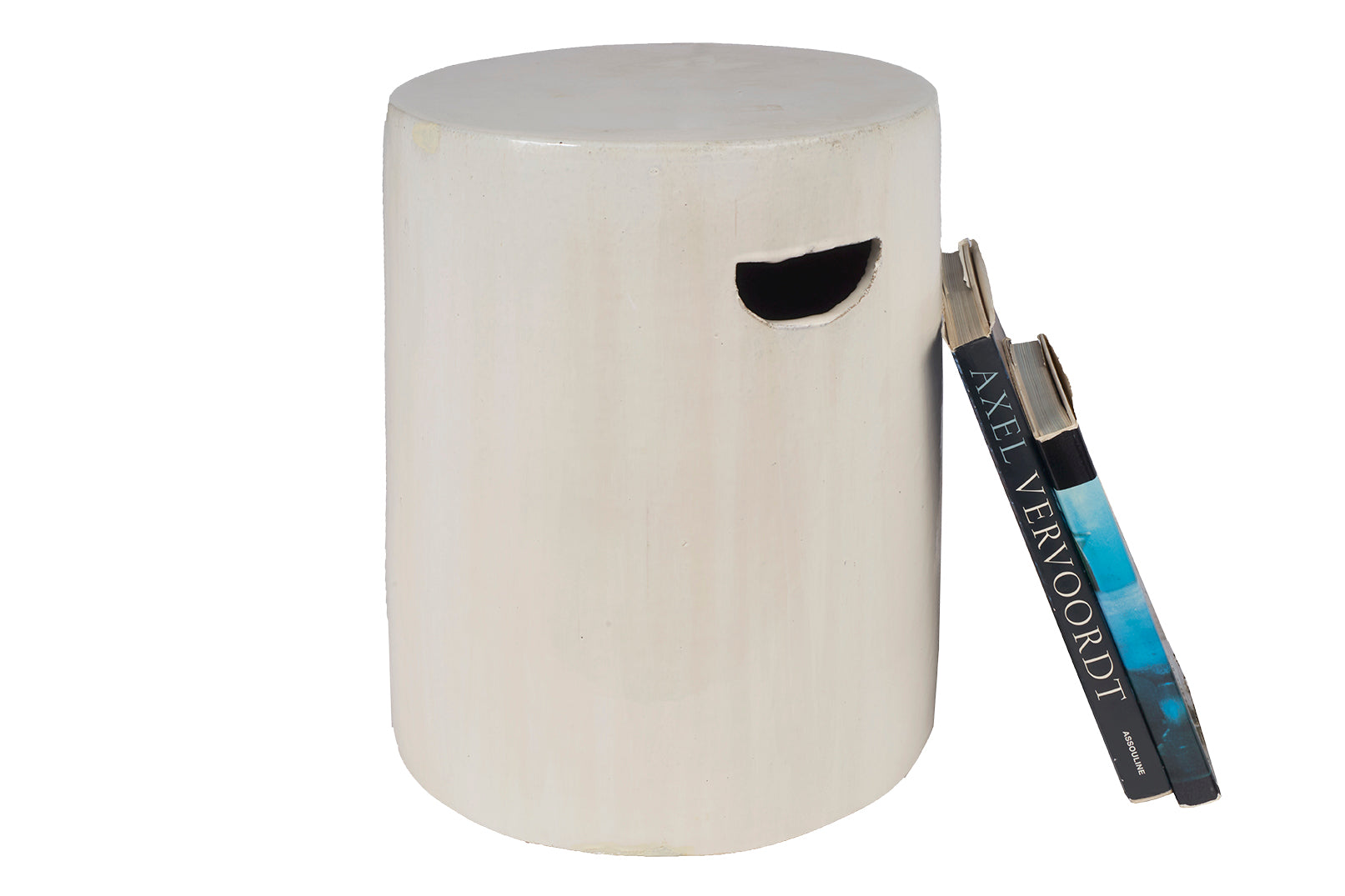 White Glazed Garden Stool