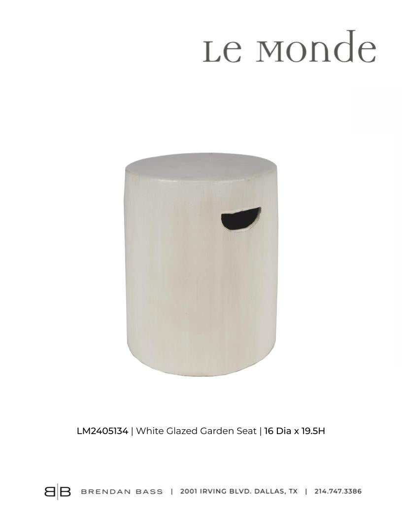White Glazed Garden Stool