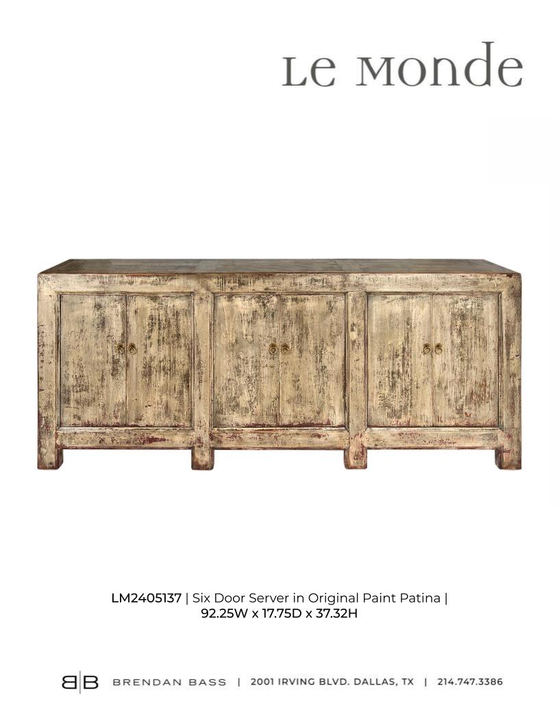 Six Door Server in Lacquered Paint Patina