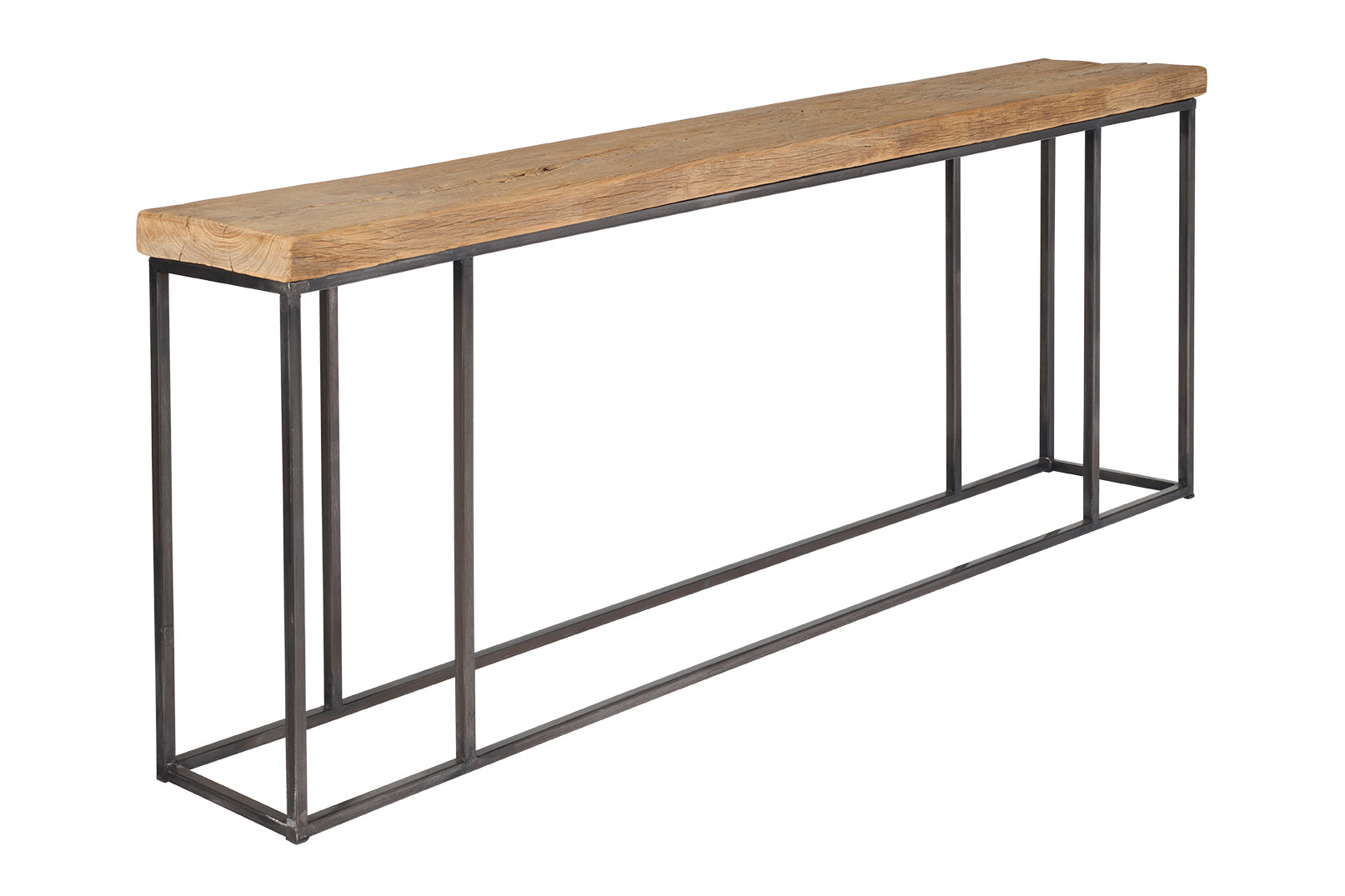 Reclaimed Elm on Steel Base Console Table