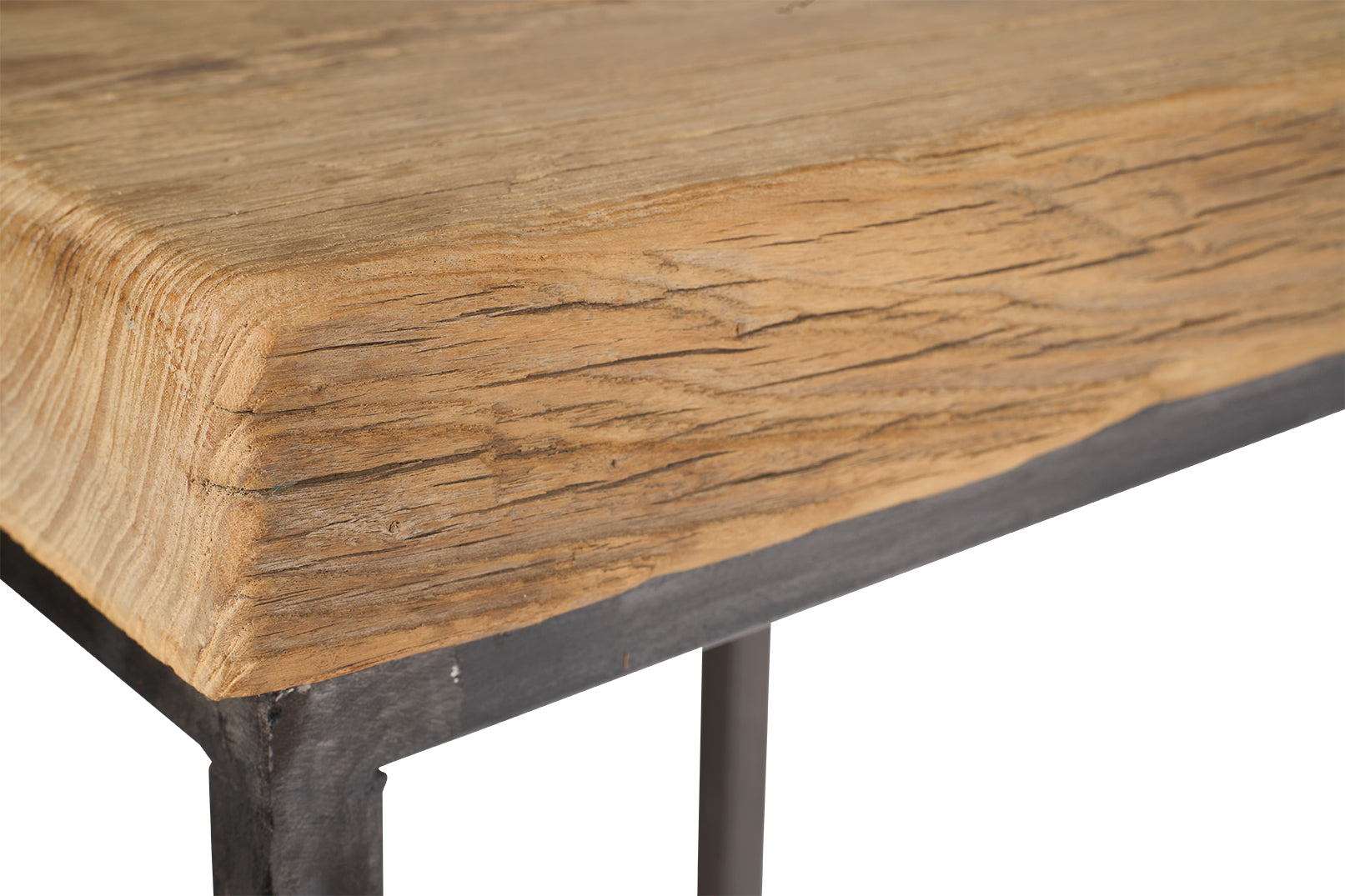 Reclaimed Elm on Steel Base Console Table