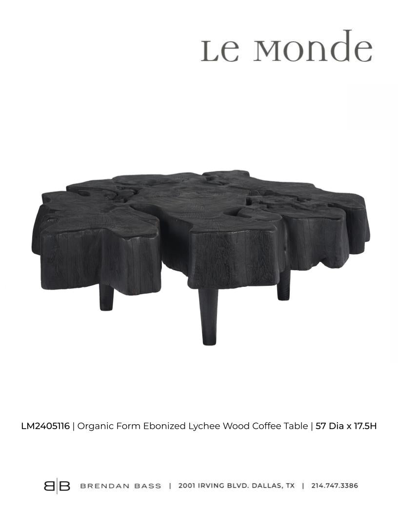 Ebonized Organic Form Lychee Wood Coffee Table