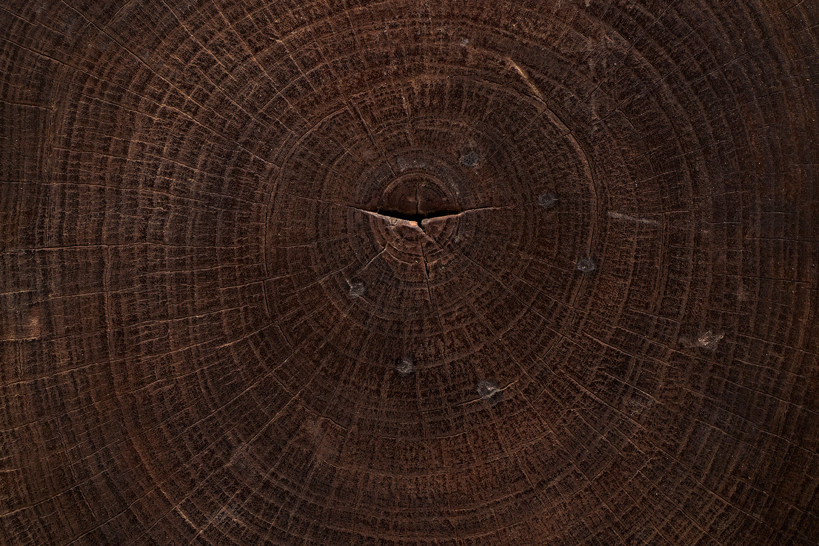 Weathered Lychee Kettle Drum Wood End Table