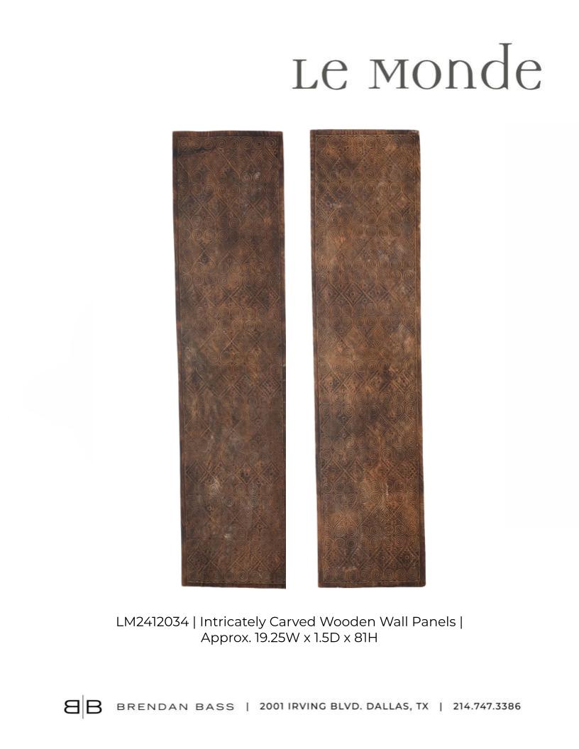 Pair of Intricately Carved Wooden Wall Panels
