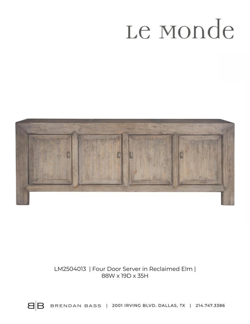 Natural Elm Original Paint Patina Four Door Server