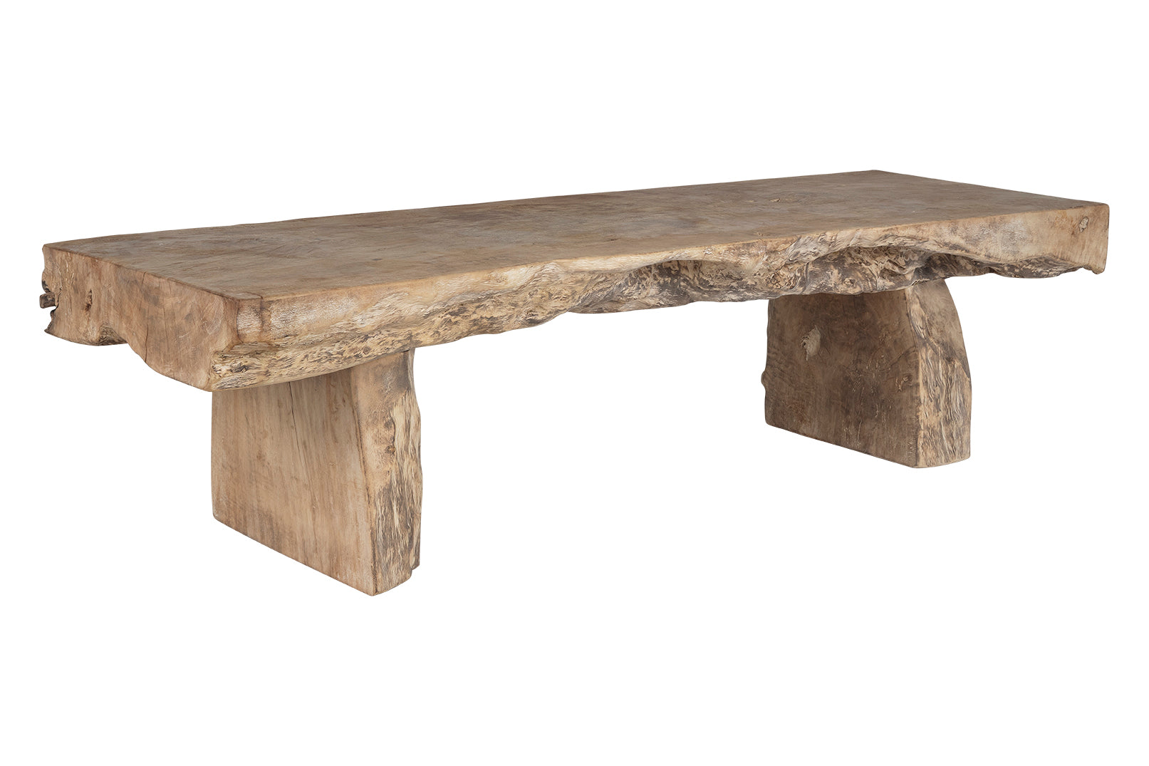 Organic Form Coffee Table in Bleached Lychee Wood
