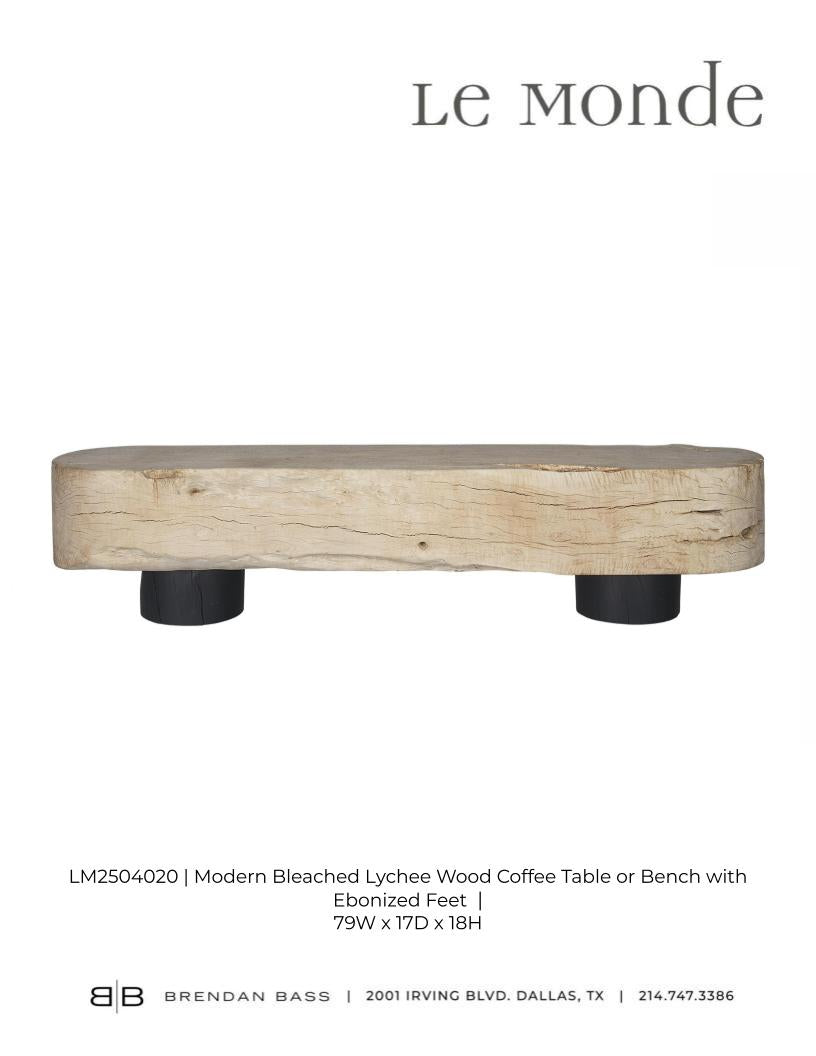 Modern Lychee Wood Coffee Table or Bench