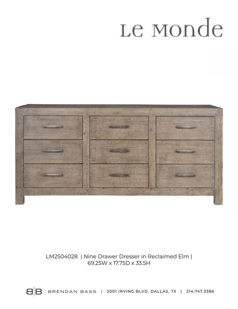 Nine Drawer Reclaimed Elm Dresser