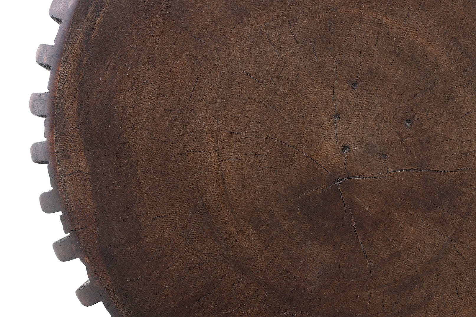 Dime Edge Polished Ebonized Lychee Wood Side Table