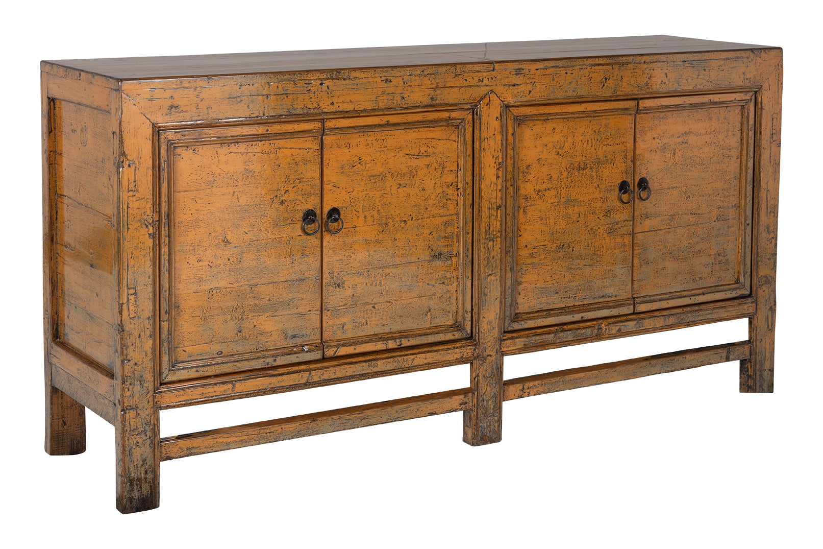 Mustard Lacquered Four Door Server in Original Paint Patina