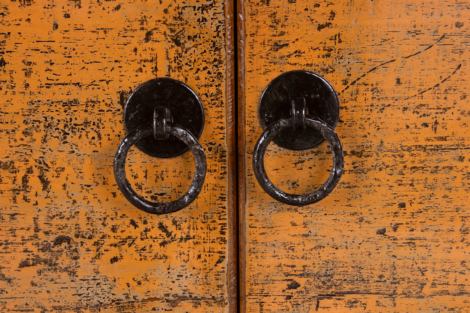 Mustard Lacquered Four Door Server in Original Paint Patina
