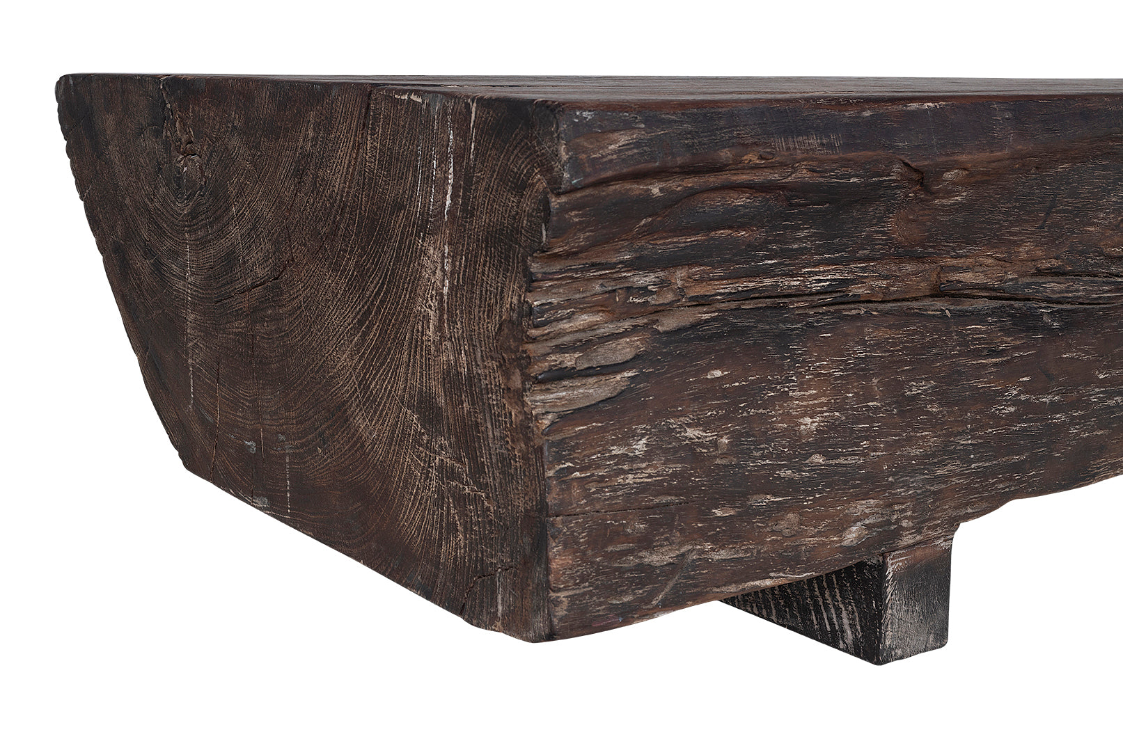 Lychee Wood Coffee Table in Patinated Finish
