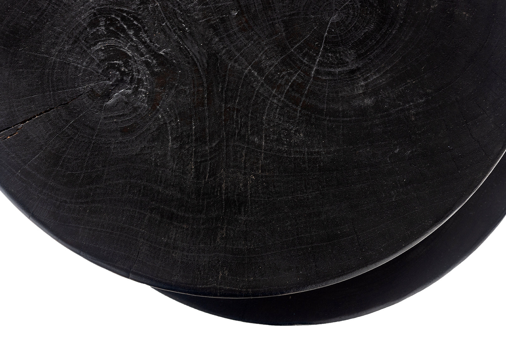 Ebonized Lychee Wood Stacked Design Side Table