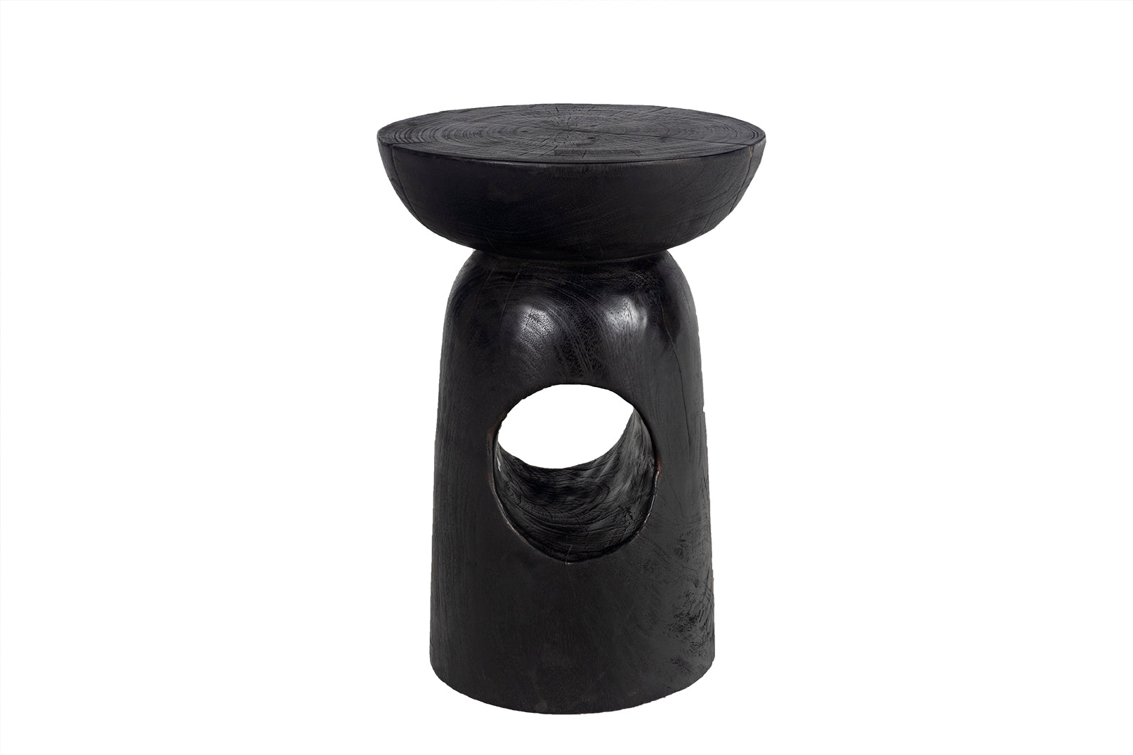 Ebonized Open Form Wood Side Table