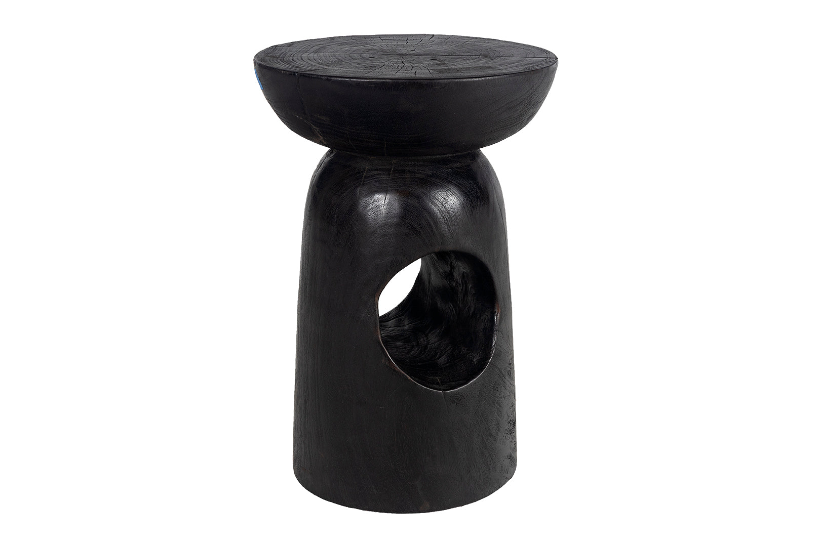 Ebonized Open Form Wood Side Table