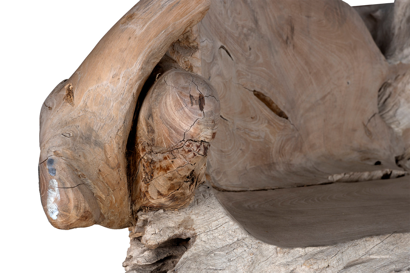 Monumental Teal Wood Outdoor Bench