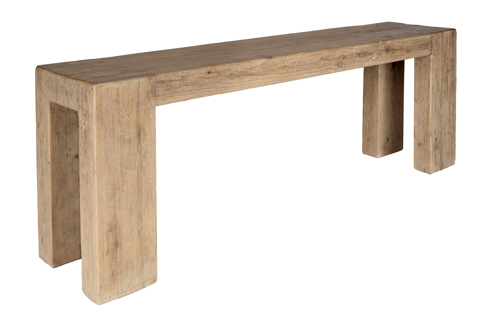 Reclaimed Elm Parsons Style Wood Console