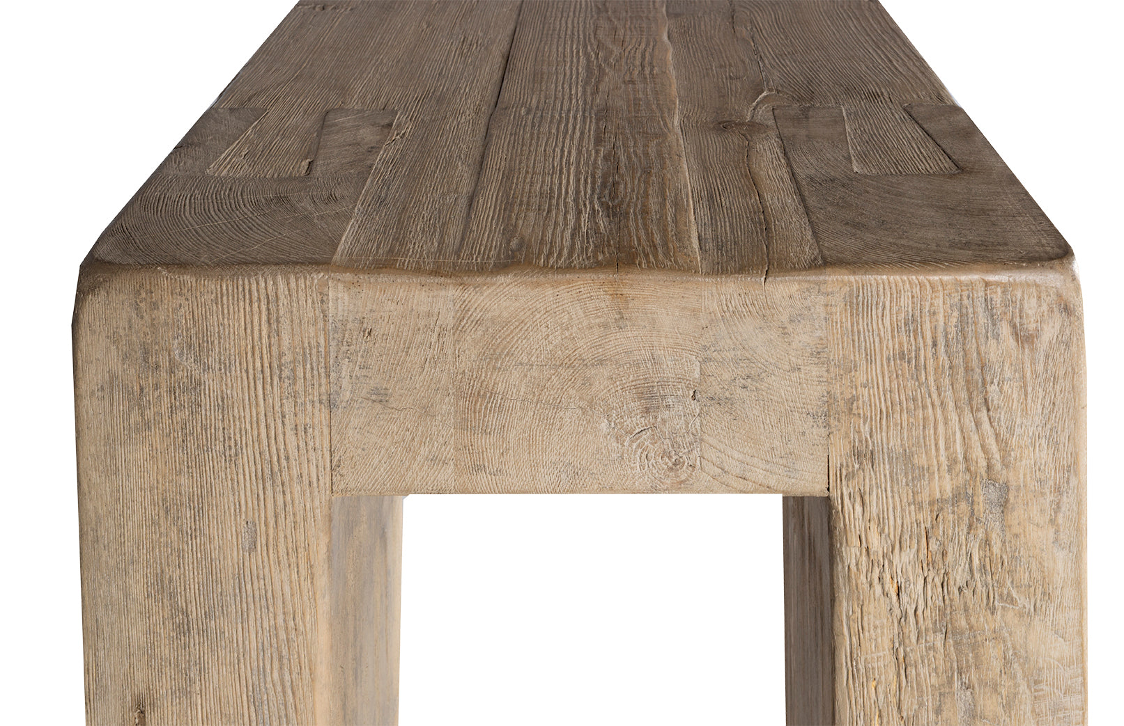 Reclaimed Elm Parsons Style Wood Console