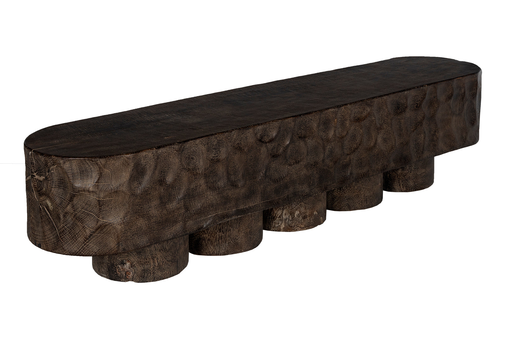Stained Multi-Plinth Base Bench with Dimple Detail