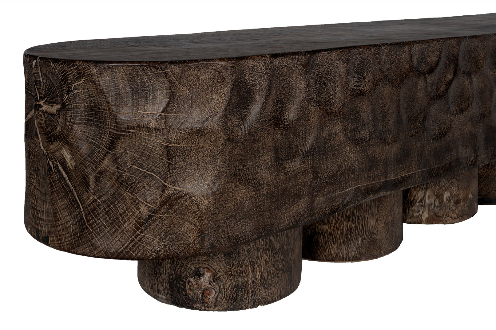Stained Multi-Plinth Base Bench with Dimple Detail