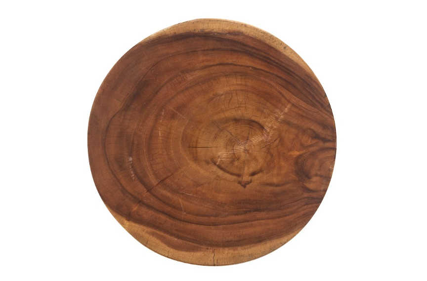 Modern Carved Side Table in Two Tone Wood
