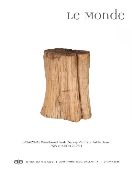 Weathered Teak Display Plinth or Table Base