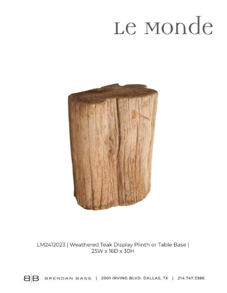 Weathered Teak Display Plinth or Table Base