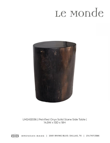 Petrified Onyx Solid Stone Side Table